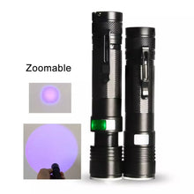 Load image into Gallery viewer, Ultraviolet Flashlight USB Rechargeable Zoom 365nm